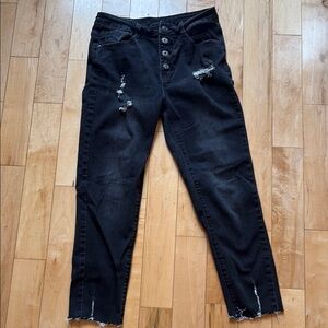 Risen Black Distressed Women's Jeans